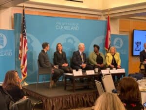 lmm participating in family homelessness conversation at city club